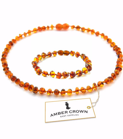 Amber Teething Necklace + Bracelet (Honey)